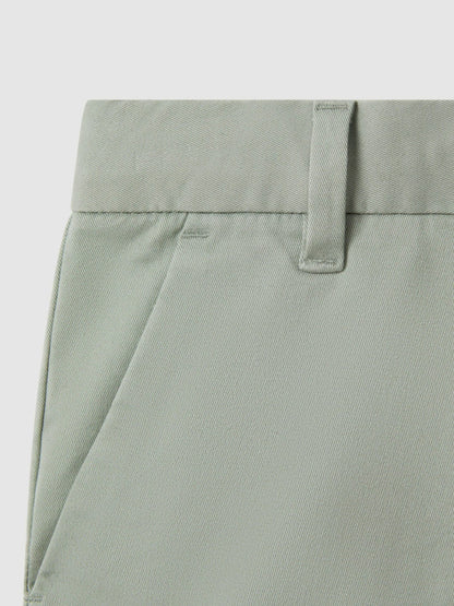 Reiss 3-9 yrs Cotton Chino Shorts with Stretch in Pistachio