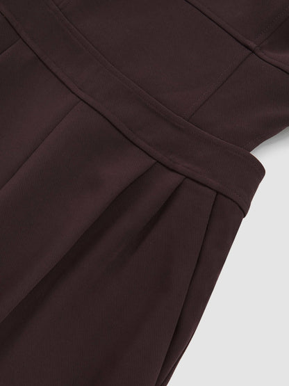 Reiss Wide-Leg Cut-Out Jumpsuit in Burgundy