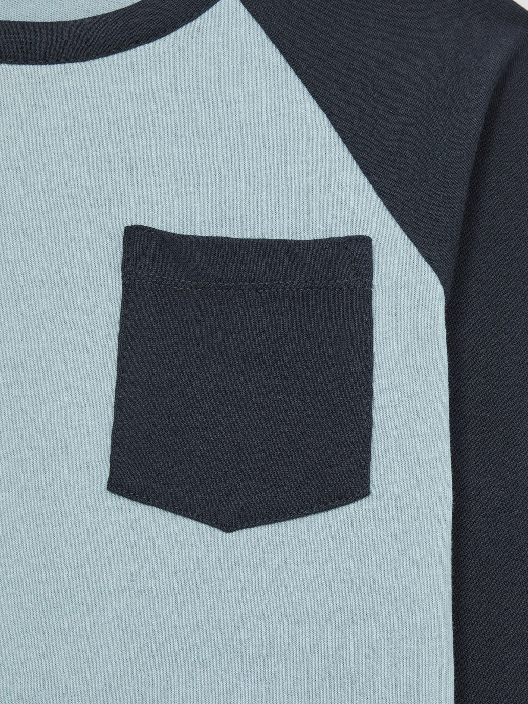 Reiss Deal - 13-14 yrs Cotton Colour-Block Long-Sleeve T-Shirt in Navy Blue