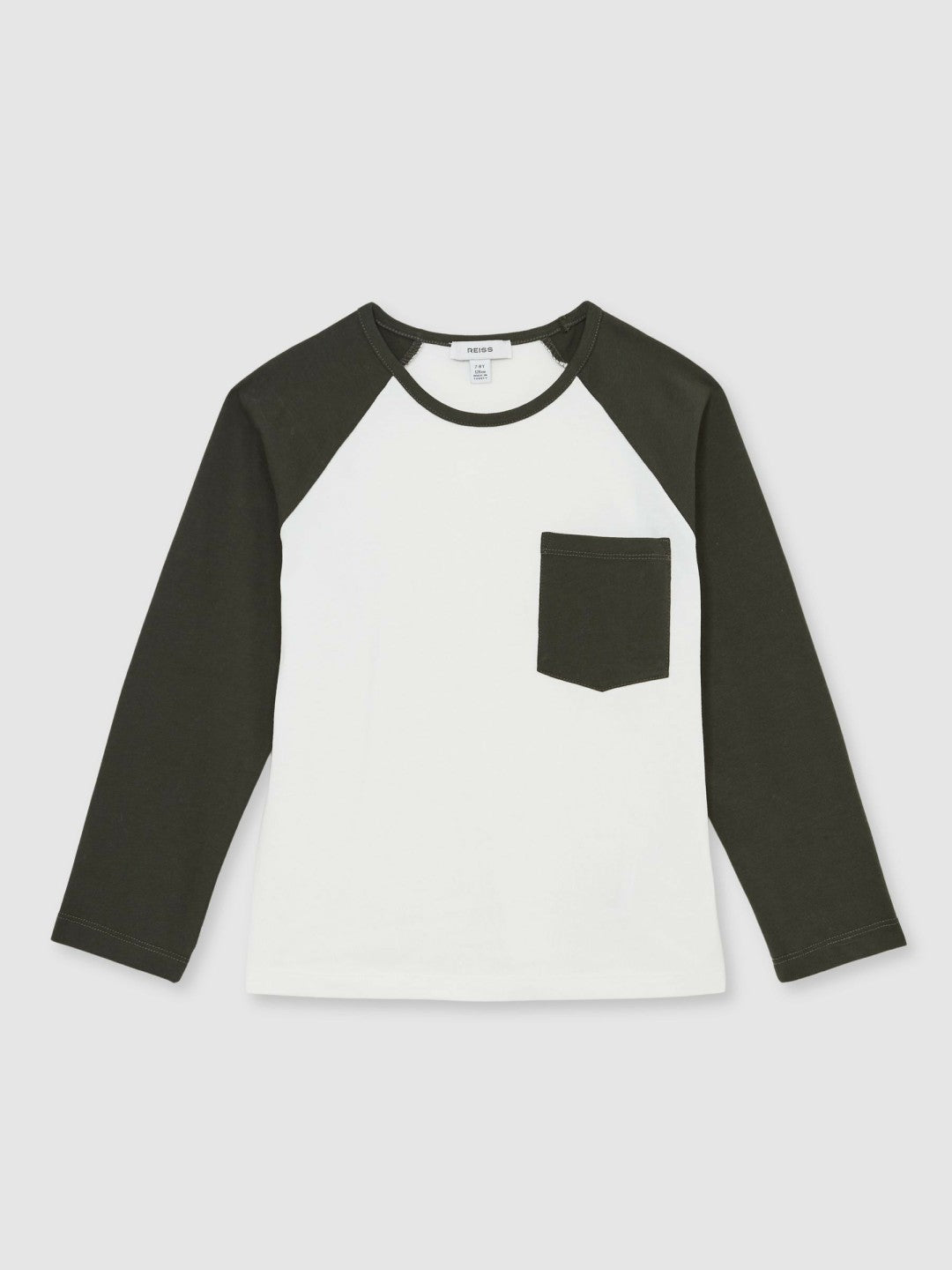 Reiss Best Seller - 9-13 yrs Cotton Colour-Block Long-Sleeve T-Shirt in Green